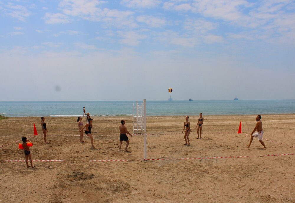 The private beach on the Caspian